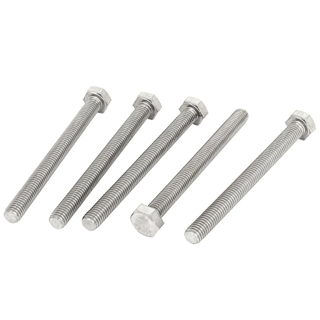 M8 x 85mm Metric A2 Stainless Steel Fully Threaded Hex Hexagon Head Screw Bolt 5 Pcs