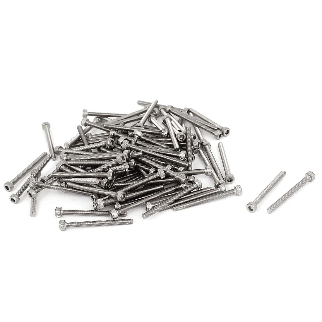 30mm Long M2.5x28mm Stainless Steel Hex Socket Head Cap Screws 100pcs