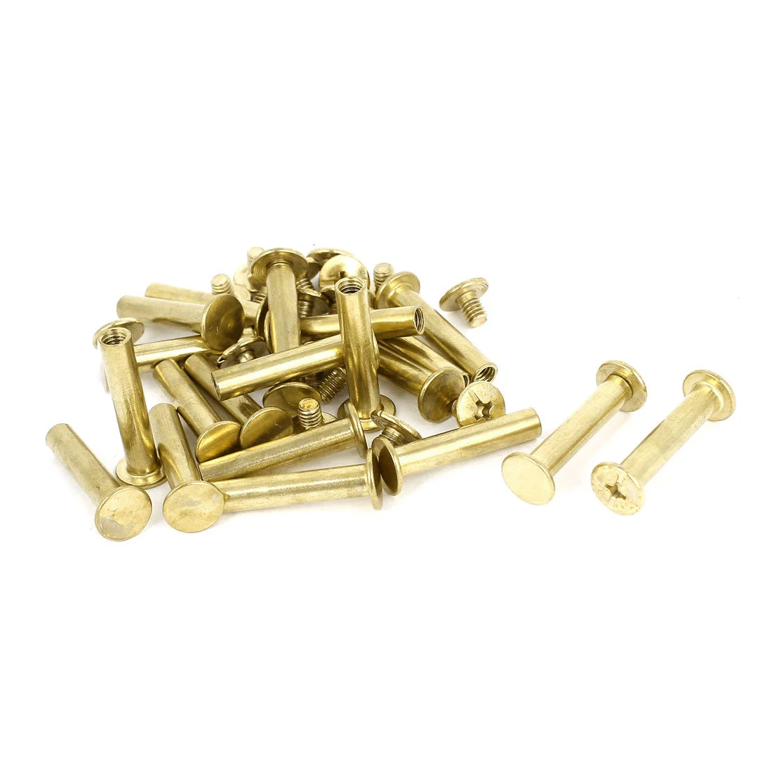 Brass Plated 5x25mm Binding Chicago Screw Post 20pcs for Leather Scrapbook