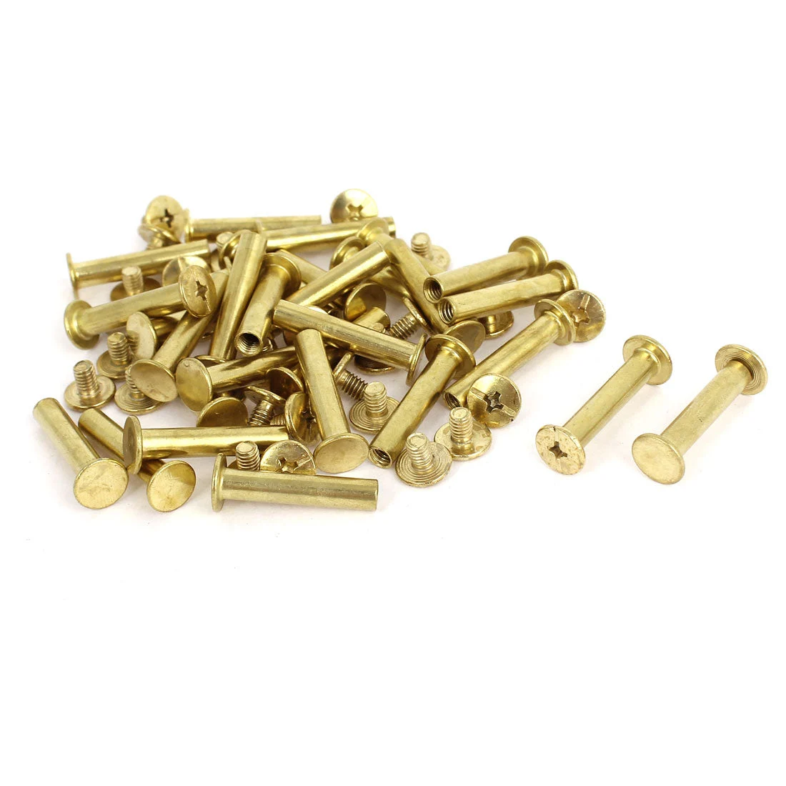 Brass Plated 5x25mm Binding Chicago Screw Post 30pcs for Leather Scrapbook