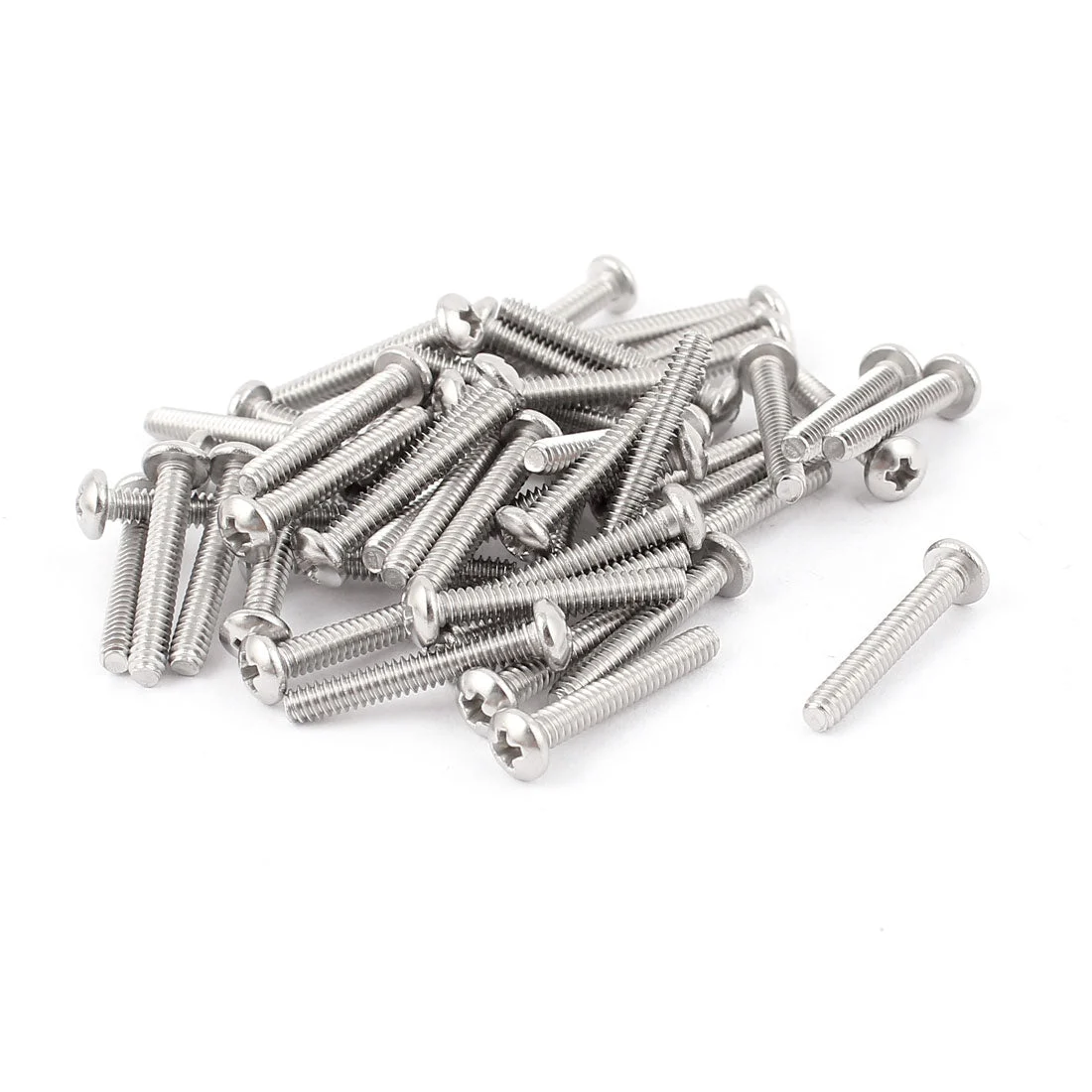 50pcs M3x19mm Stainless Steel Head Bolts Phillips Machine Screws 21mm Long