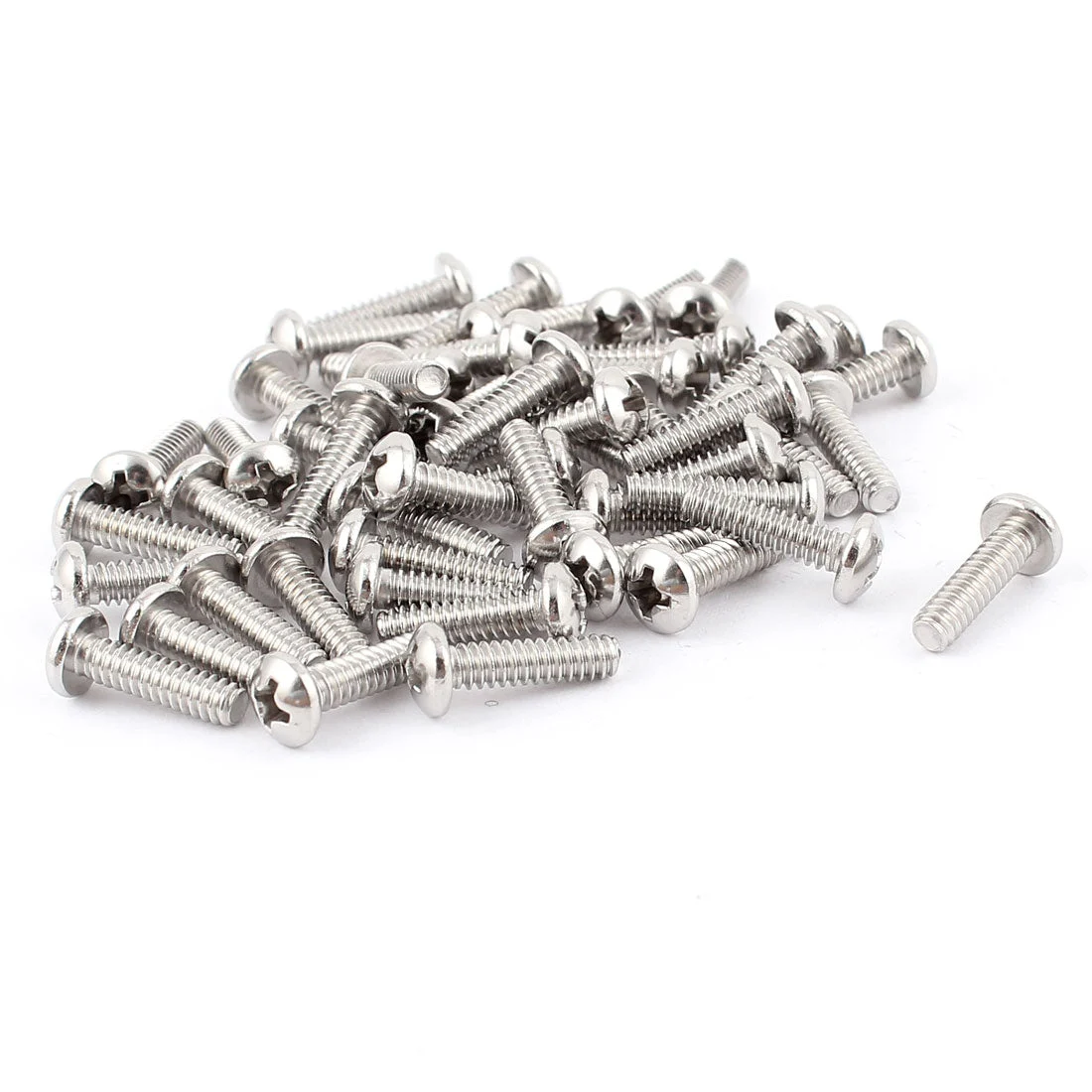 50 Pcs #6-32 x 1/2" Stainless Steel Phillips Truss Head Bolts Machine Screws
