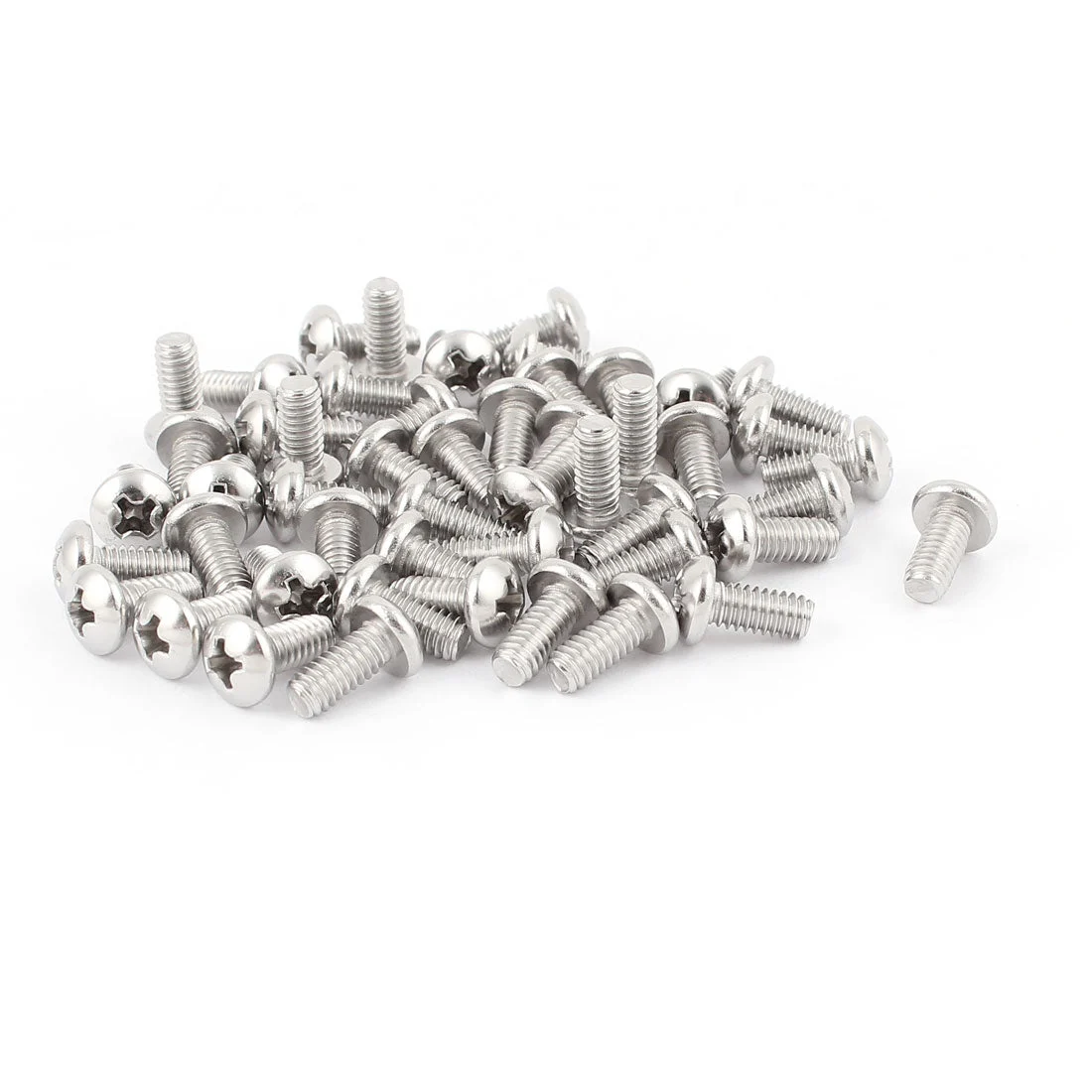 50 Pcs M4 x 9mm Stainless Steel Phillips Head Machine Screws Fasteners