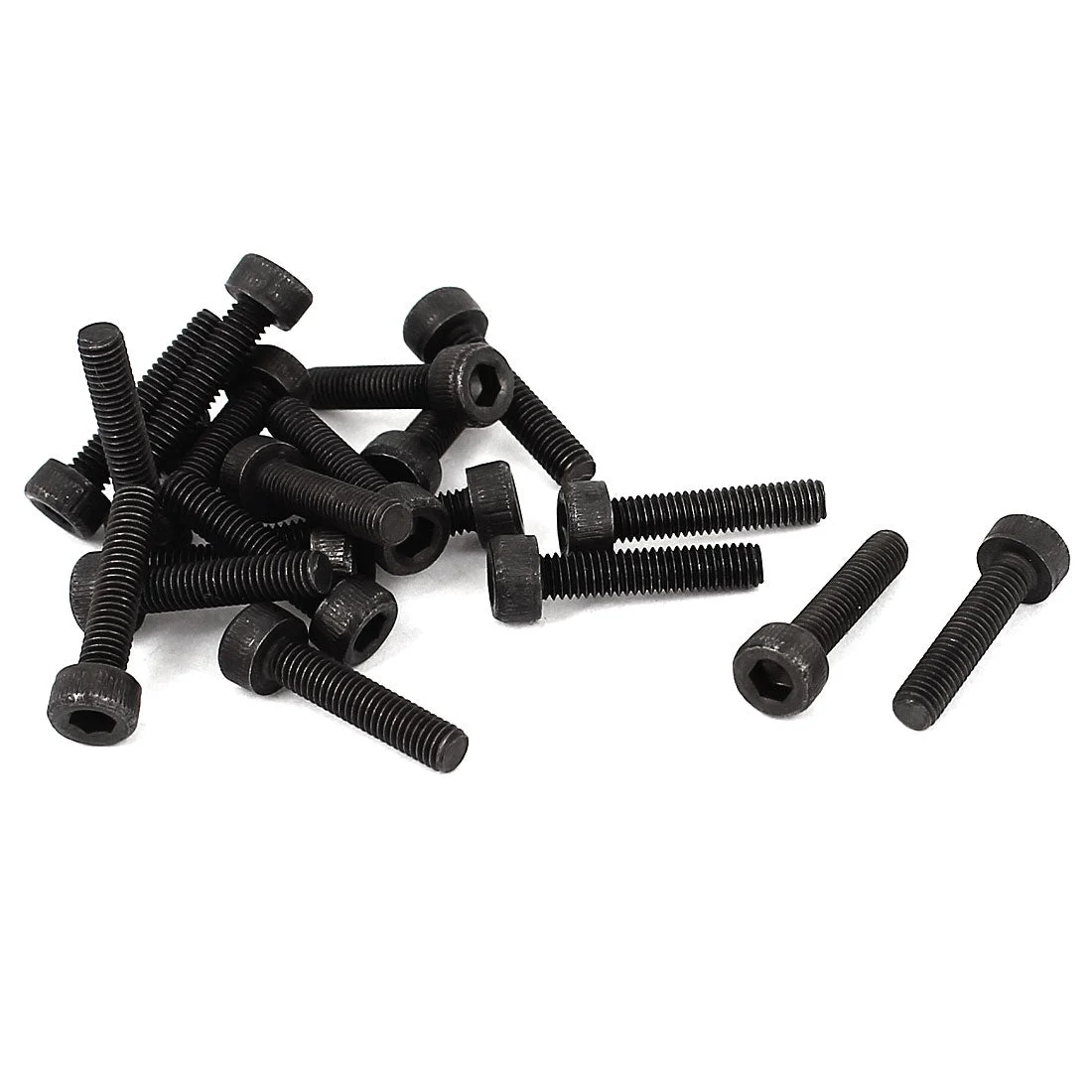 M3x15mm 17mm Length Metal Hexagon Socket Head Cap Screws Bolts 20Pcs