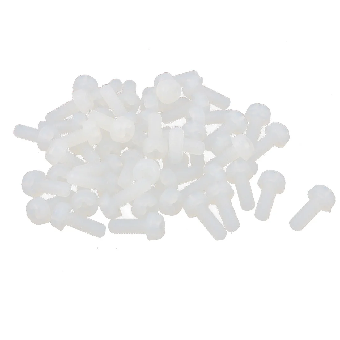 M3 x 8mm Nylon 6/6 Fillister Head Phillips Drive Machine Screw grey white 50pcs