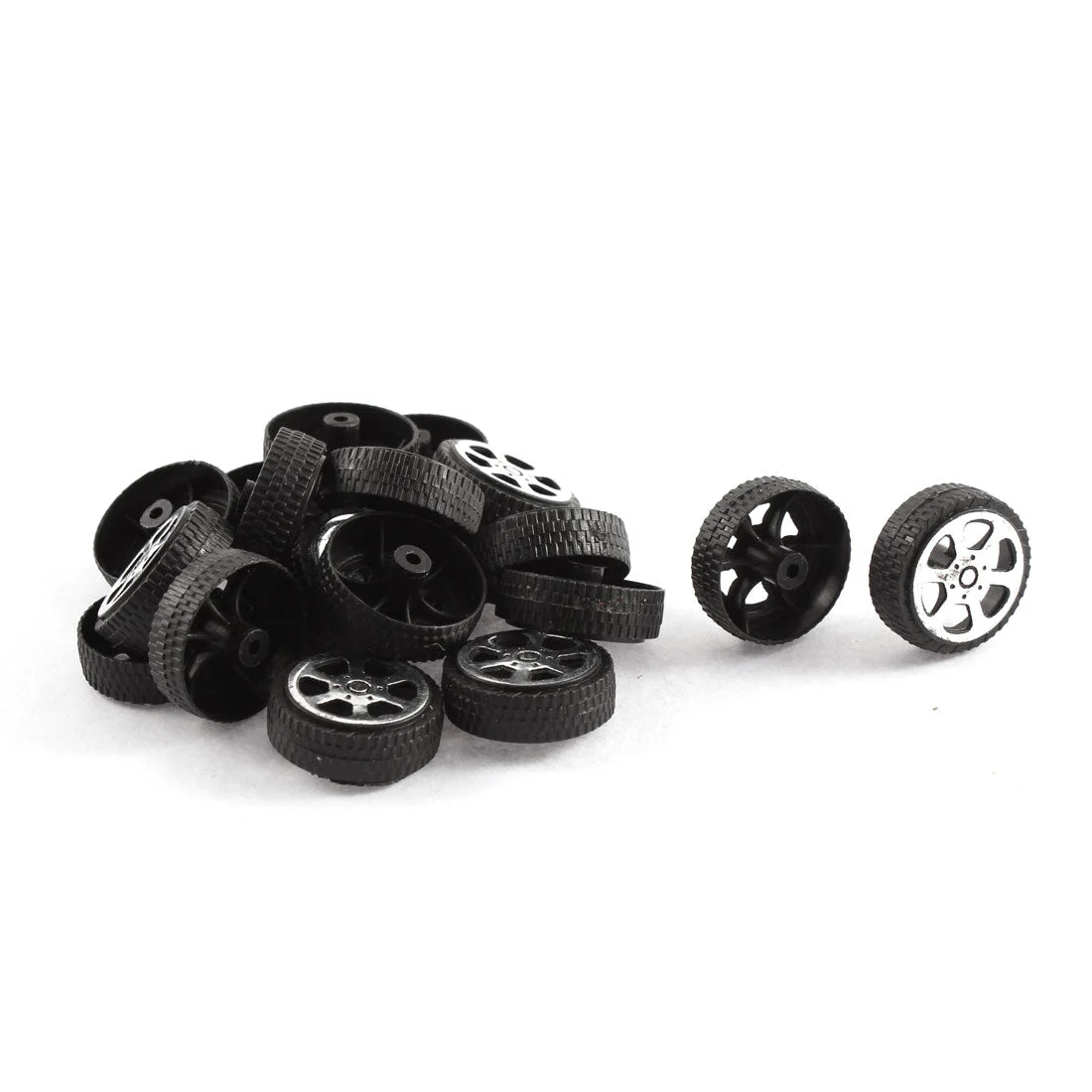 Plastic Roll 2mm Dia Shaft Car Truck Model Wheel 20mmx6mm 20Pcs