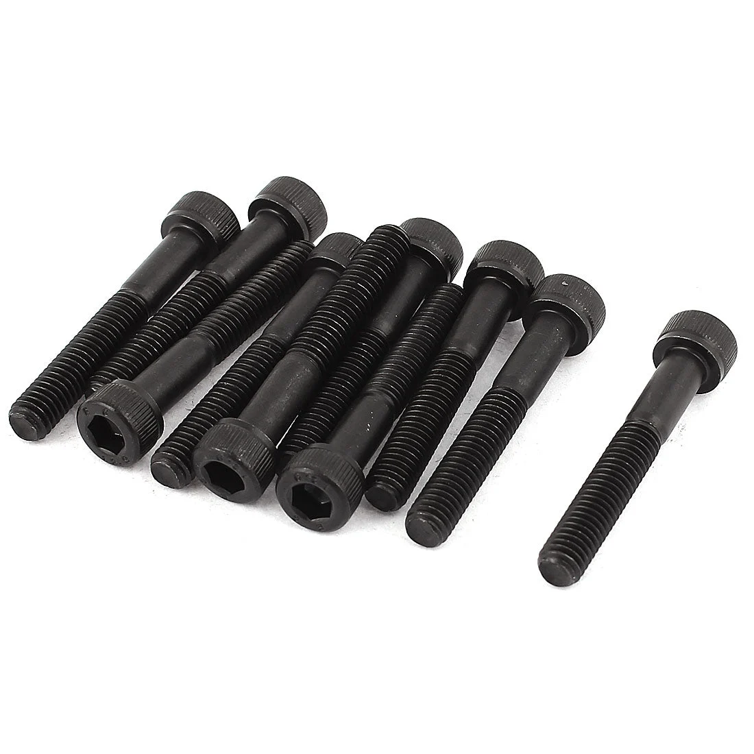 M6 x 40mm 12.9 Alloy Steel Screw Cap Point Hex Socket Screws Bolts Black 10Pcs