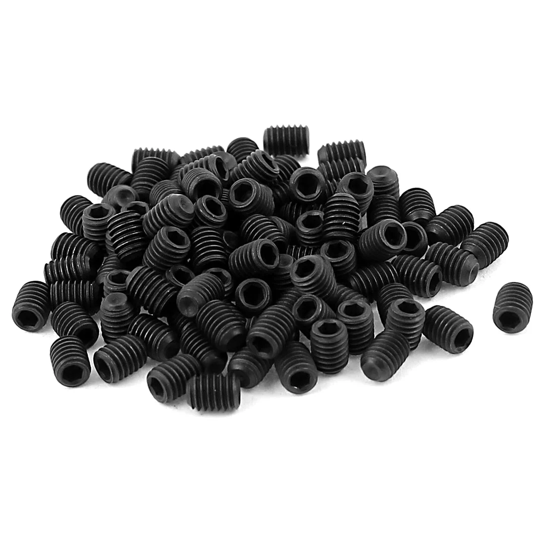 M3x4mm 12.9 Alloy Steel Hex Socket Set Cap Point Grub Screws Black 100pcs