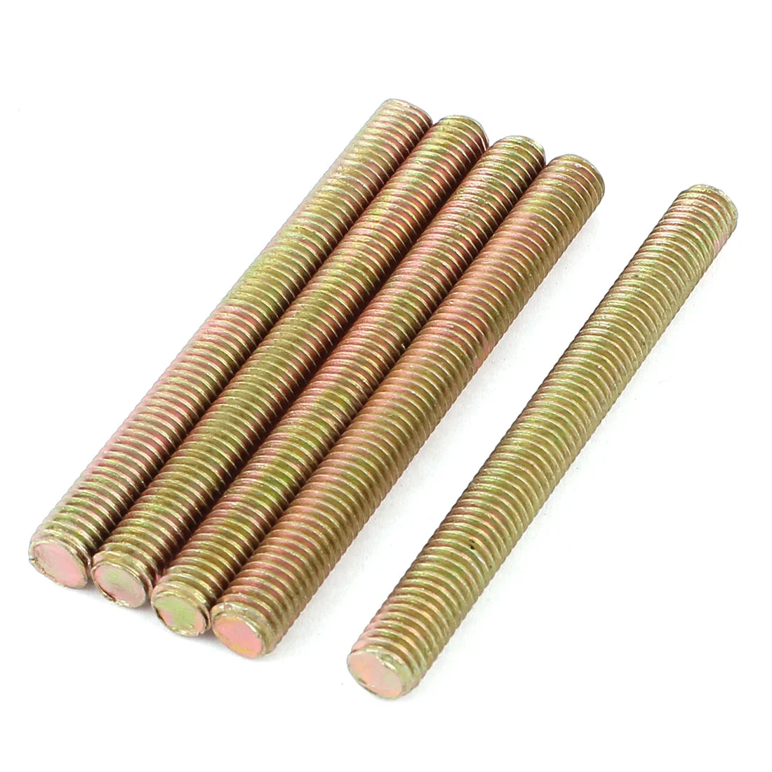 1.25mm Pitch M8 x 80mm Full Threaded Rod Bar Bronze Tone 5 Pcs