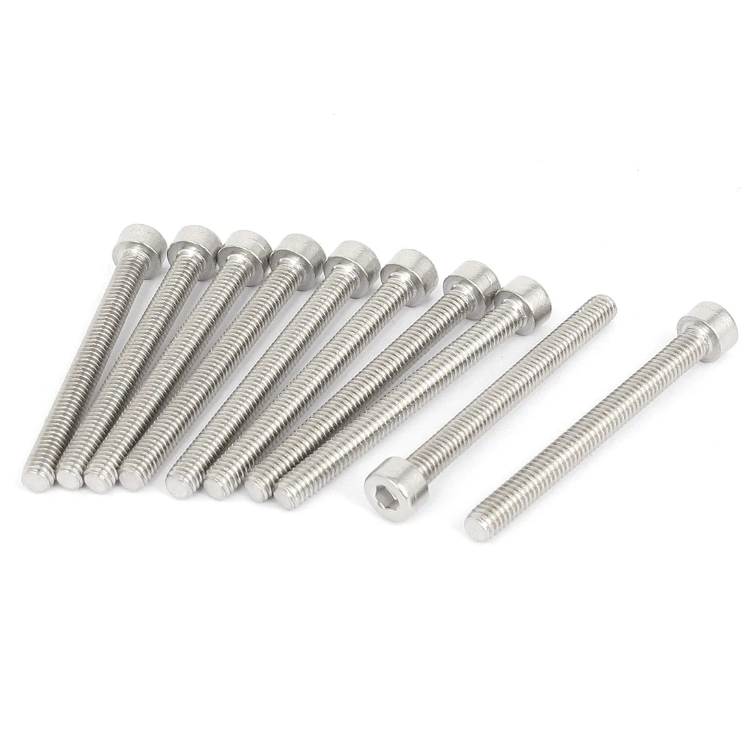 10pcs M4x40 Stainless Steel Hex Head Cap Socket Screws Silver Tone