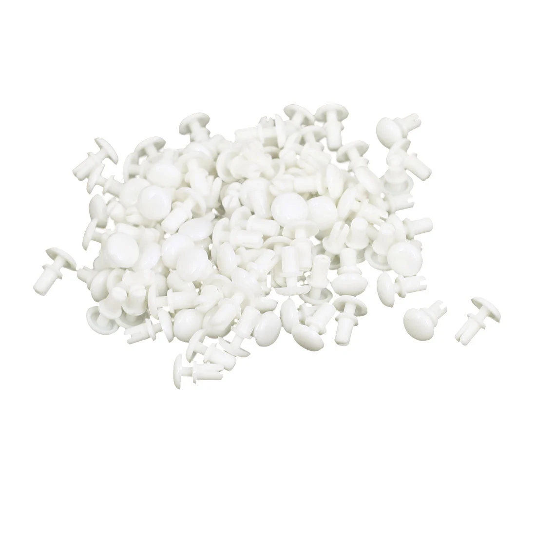 Uxcell 100Pcs Nylon Push Clips Rivet Fastener White for 2.0-3.0mm Thickness Panel