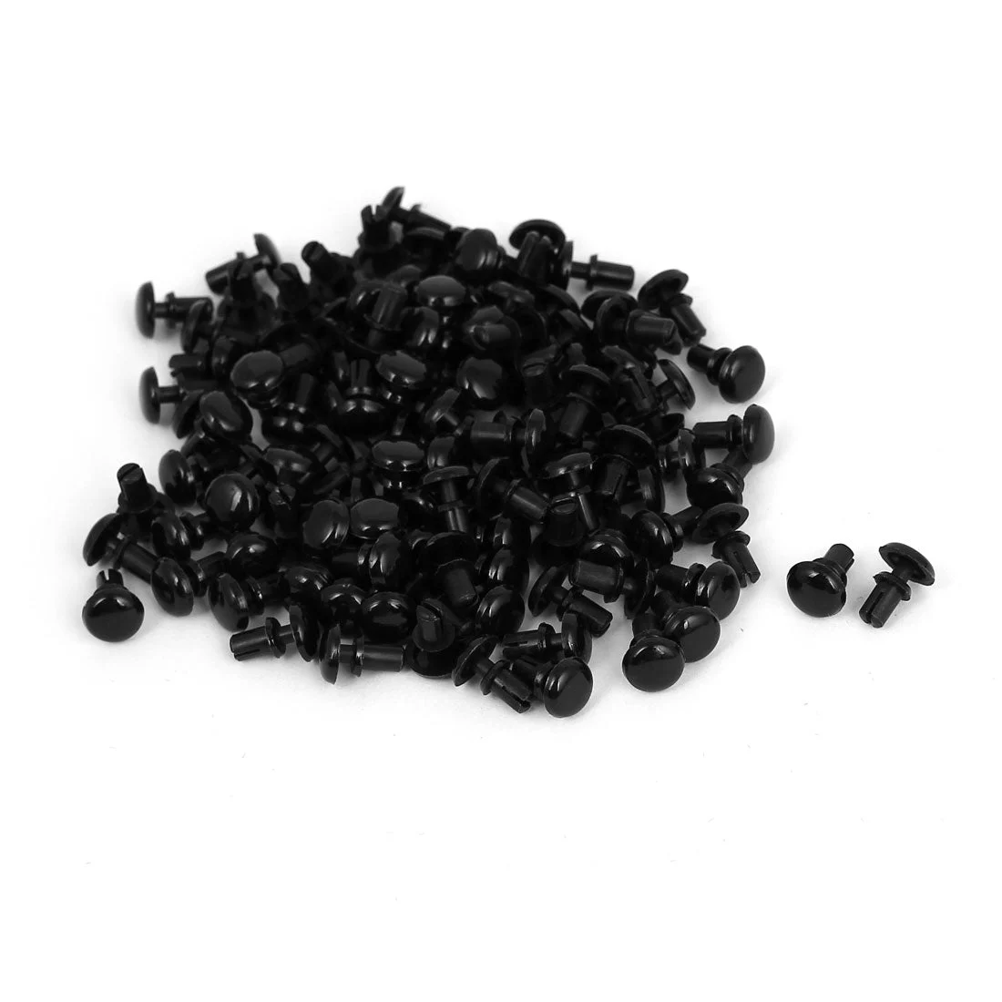 Uxcell 100Pcs Nylon Push Clips Rivet Fastener Black for 2-3mm Thickness Panel