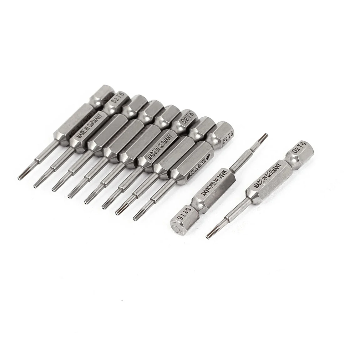 1/4" Hex Shank 1.5mm Tip T6 Magnetic S2 Steel Torx Security Screwdriver Bits 10pcs