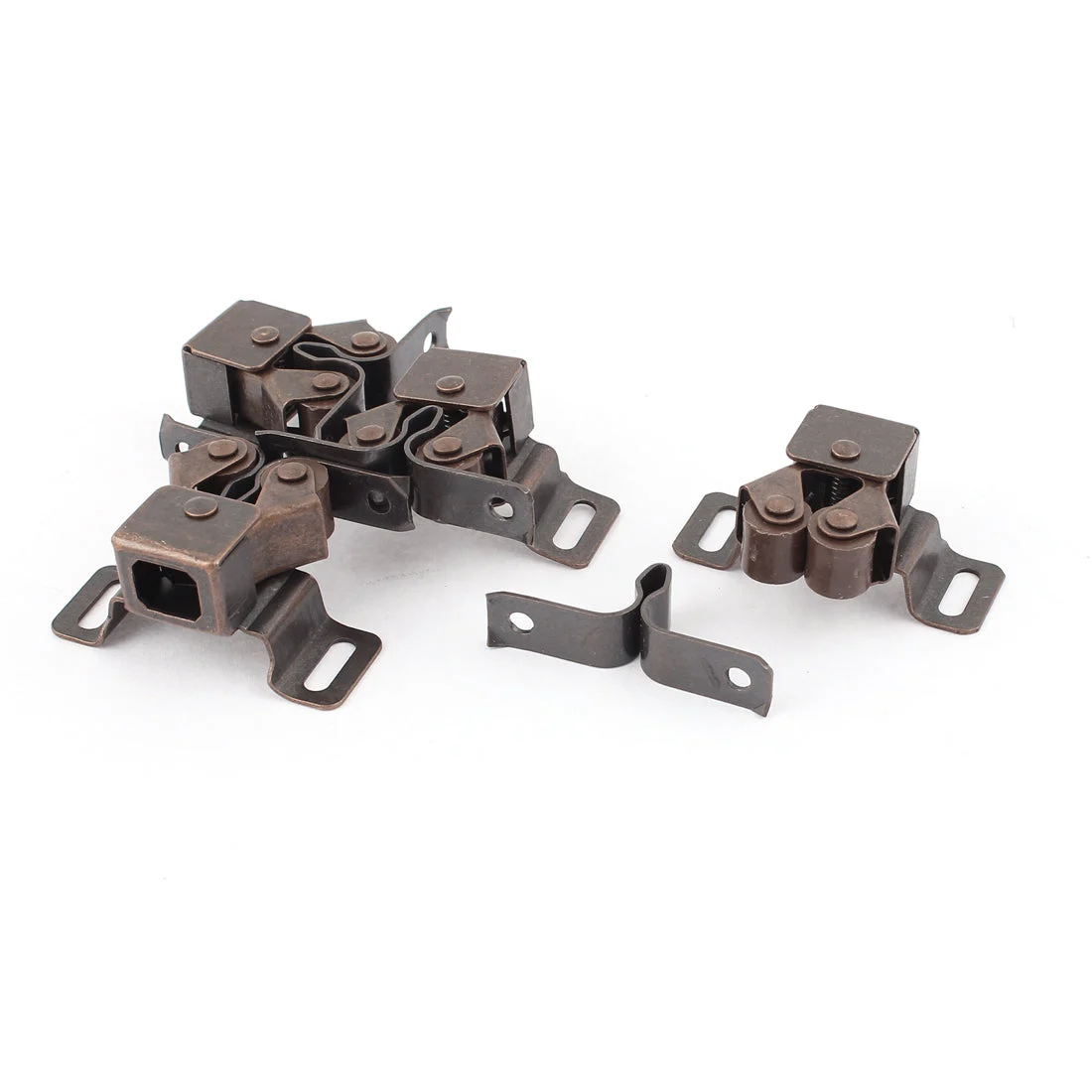 4pcs Cabinet Cupboard Double Ball Door Latch Catch Copper Tone