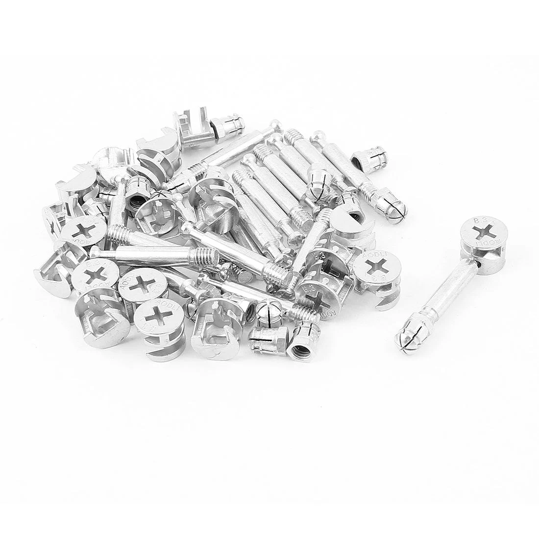 3-in-1 Furniture Connecting Kit 8mm OD Cam Fitting, 6x40mm Dowel Screws, 6mm OD Pre-inserted Nut 20 Sets
