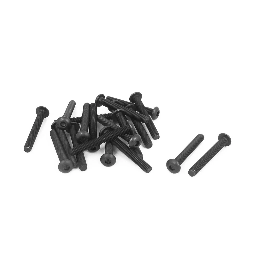 M4 x 30mm 0.7mm Pitch Alloy Steel Hex Bolt Socket Head Cap Screws Black 20 Pcs