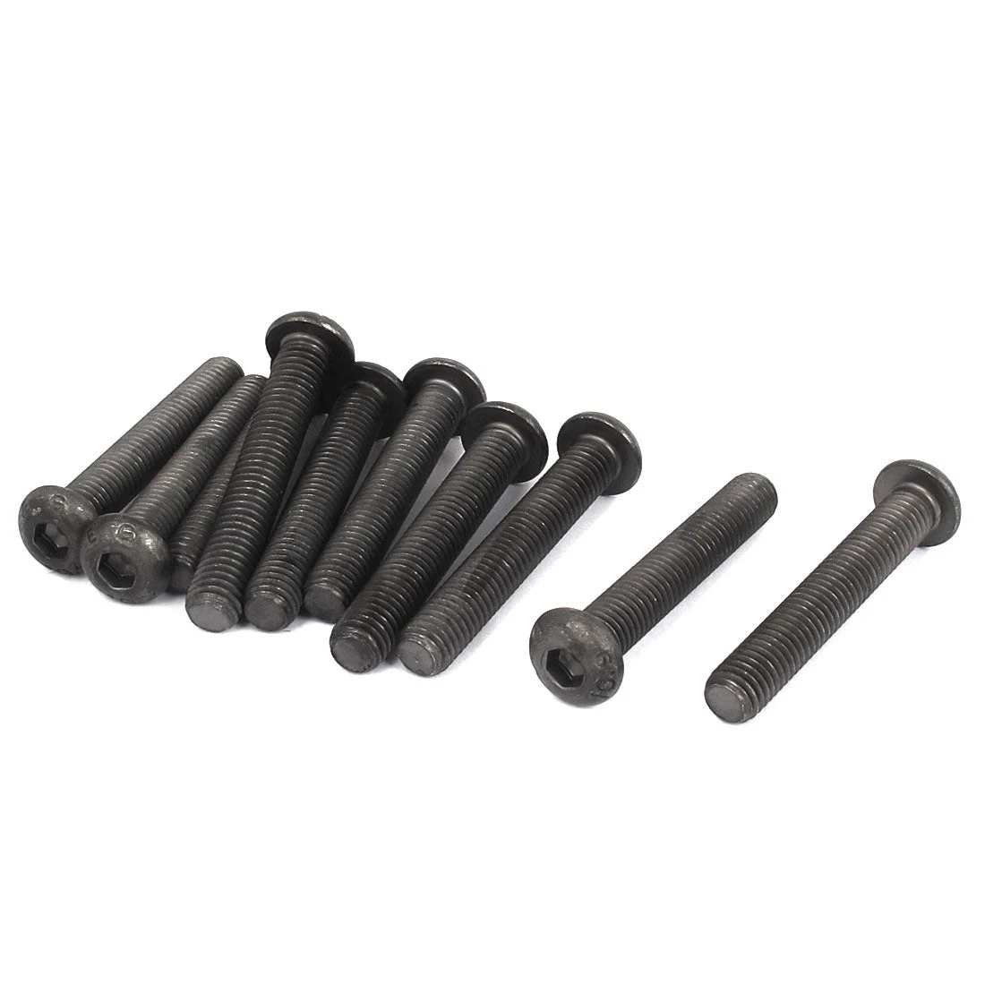 M8 x 50mm Alloy Steel Hex Socket Button Head Machine Screws Black 10Pcs