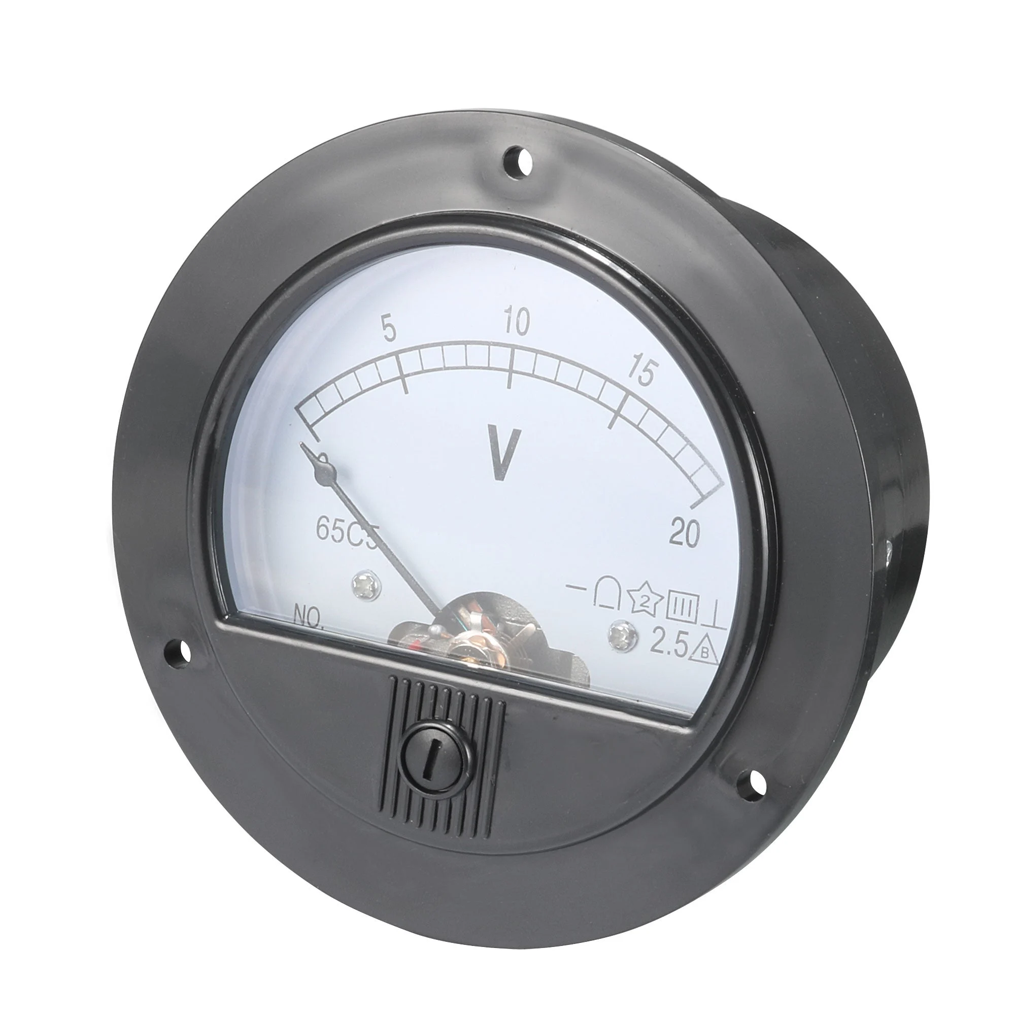 DC 0-20V Round Analogue Panel Meter Volt Voltage Gauge Analog Voltmeter