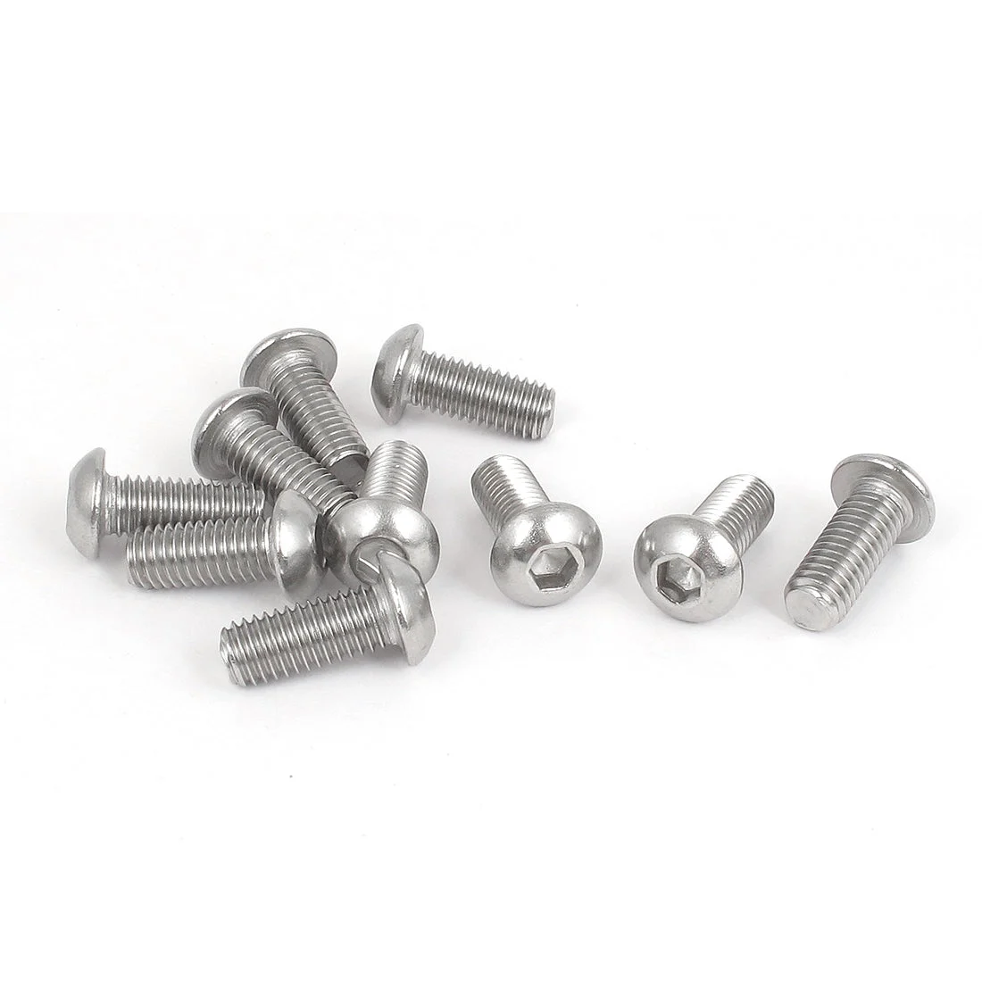 M8x20mm 304 Stainless Steel Hex Socket Machine Countersunk Round Head Screw Bolts 10PCS