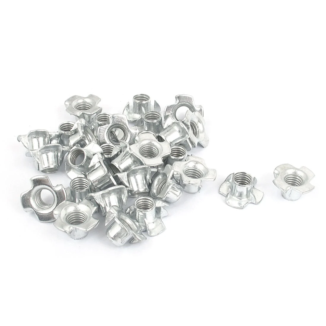 30 Pcs M8x1.25mm T Nut Zinc Plated 4 Prong Tee Nuts Fasteners