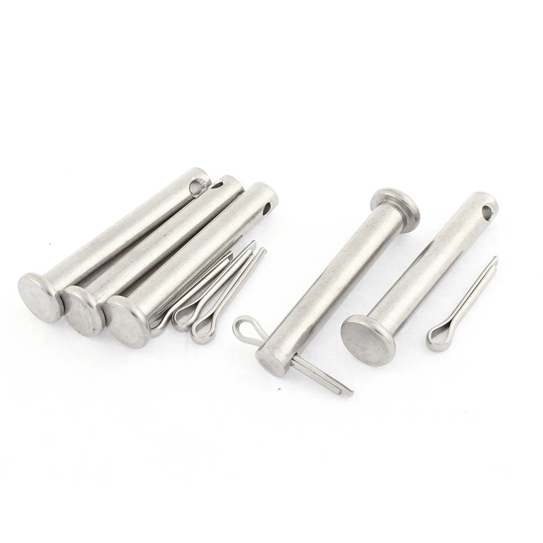 M8x50mm Flat Head 304 Stainless Steel Round Clevis Pins Fastener 5 Sets