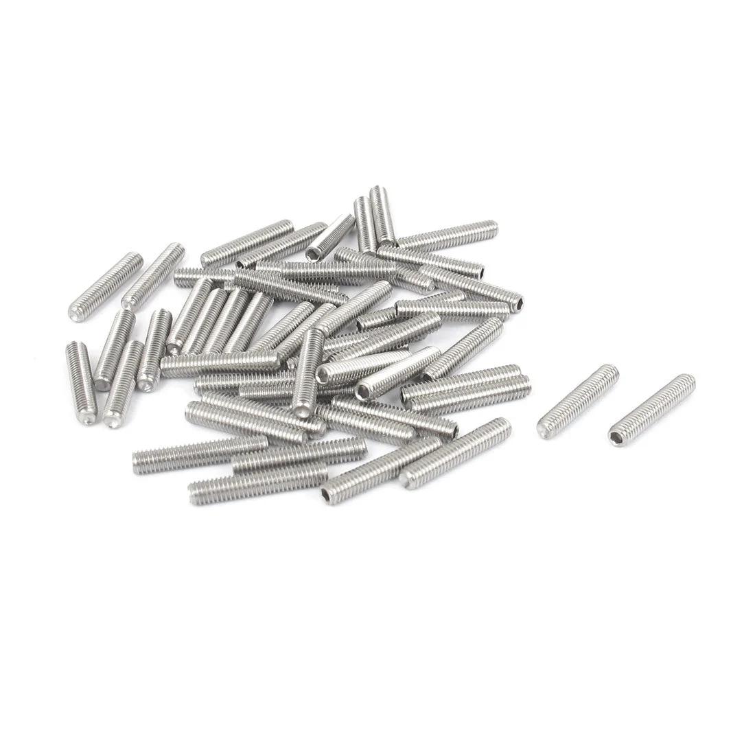 M3x16mm Stainless Steel Hex Socket Set Cup Point Grub Screws Silver Tone 50pcs