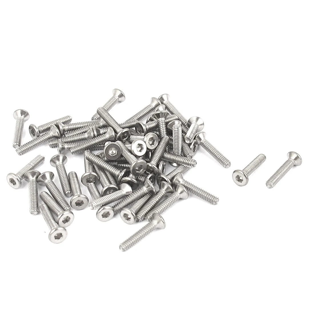 M2 x 10mm Metric 304 Stainless Steel Hex Socket Countersunk Flat Head Screw Bolts 50pcs