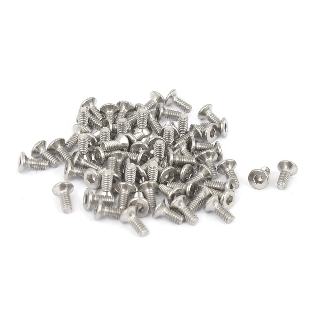 M2 x 5mm Metric 304 Stainless Steel Hex Socket Countersunk Flat Head Screw Bolts 50pcs