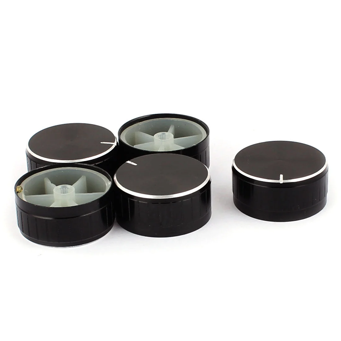 5pcs 40mmx6mm Aluminium Potentiometer Control Knob Cap Knurled Button
