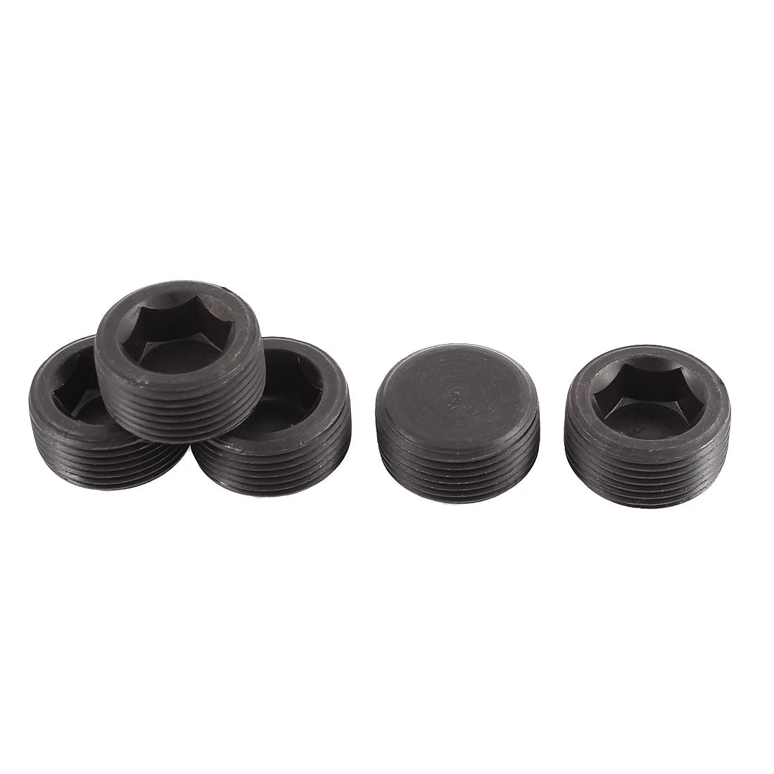 Uxcell M25x1.5mm Pitch 12.9 Alloy Steel Hex Socket Set Cap Point Grub Screws Black 5pcs
