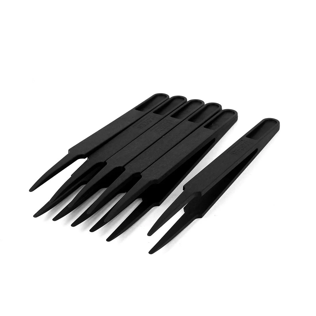 Plastic Anti-static Precision Tool Tweezers Pointy Tip 6 Pcs