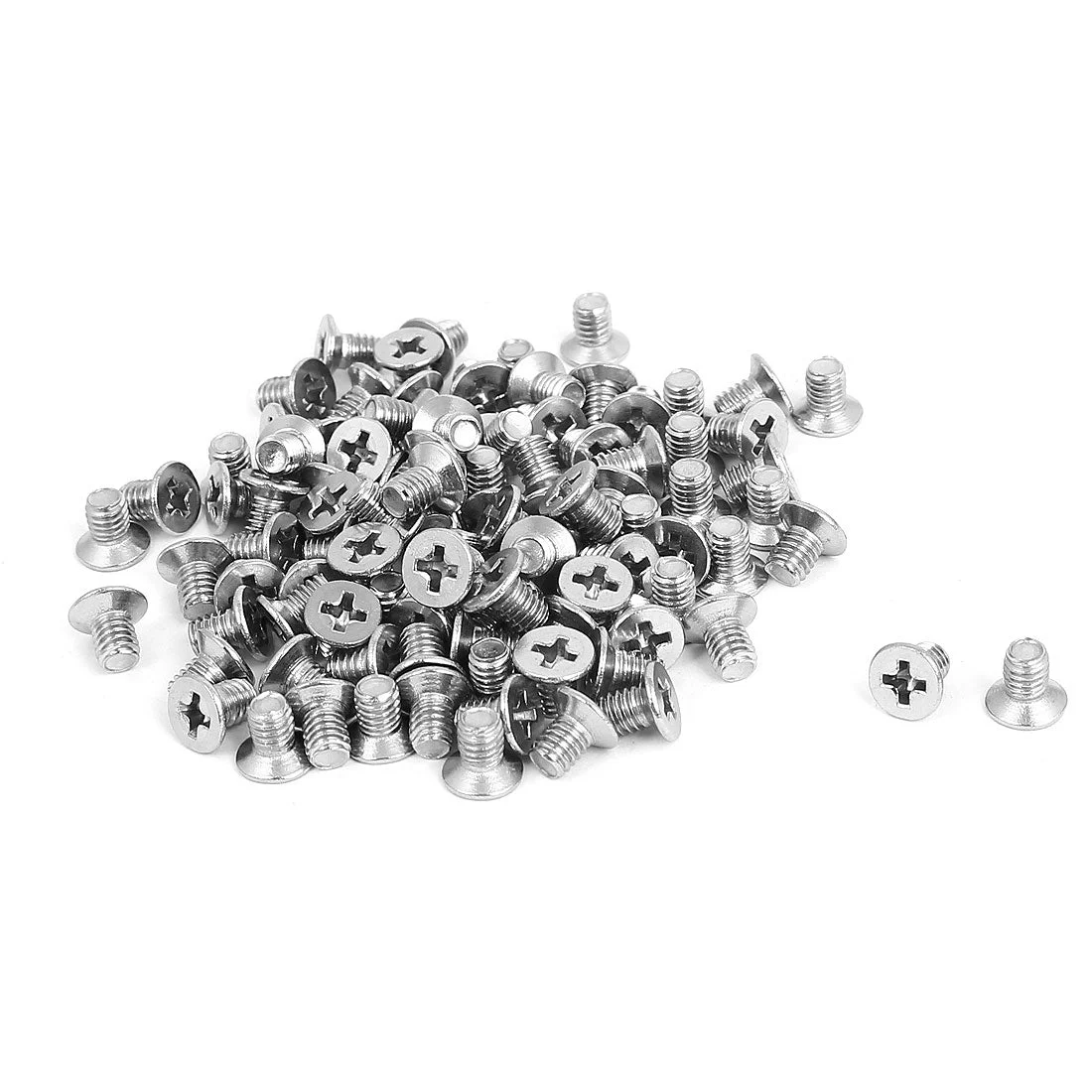 M4x6mm Stainless Steel Countersunk Flat Head Cross Phillips Screw Bolts 100pcs
