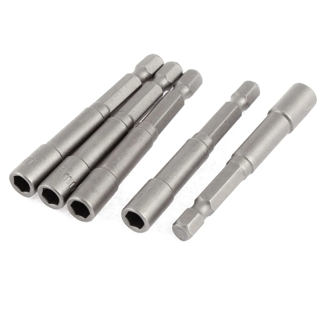 Uxcell 1/4" Shank 5.5mm Hex Socket Nut Setter Driver Bit Gray 5pcs Non-magnetic