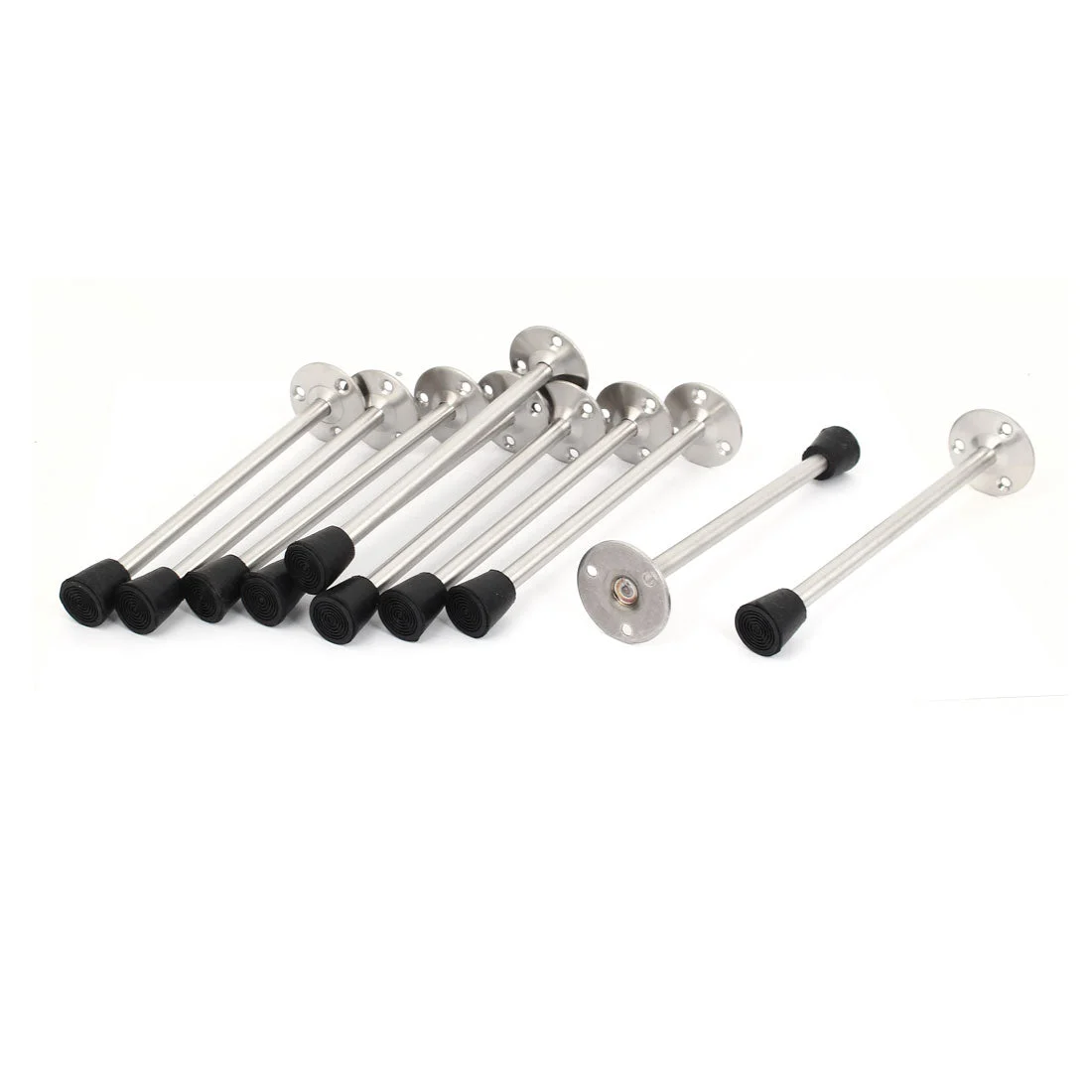 Uxcell 200mm Office Round Base Wall Mount Door Stopper Holder 10 Pcs