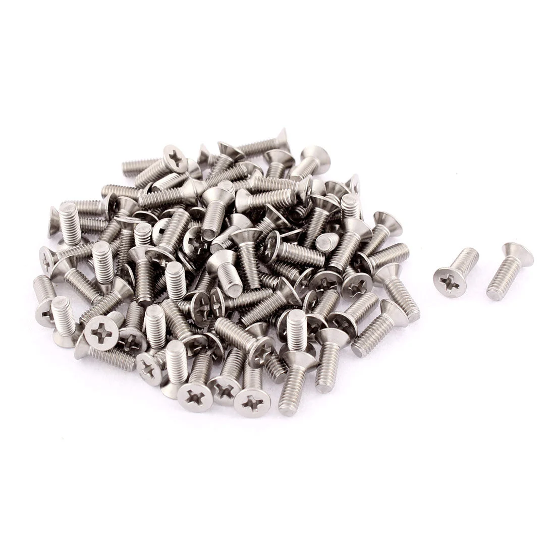 M4 - 0.7 x 12mm Fine Thread Phillips Flat Head Stainless Steel Countersunk Bolts Screws 100pcs