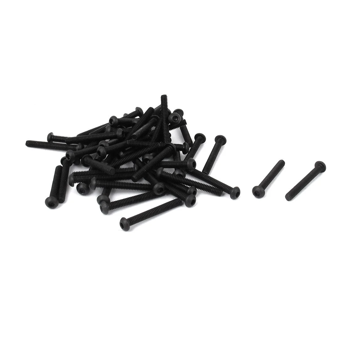 M2x16mm Alloy Steel Button Head Hex Socket Cap Screw Bolt Black, 50pcs
