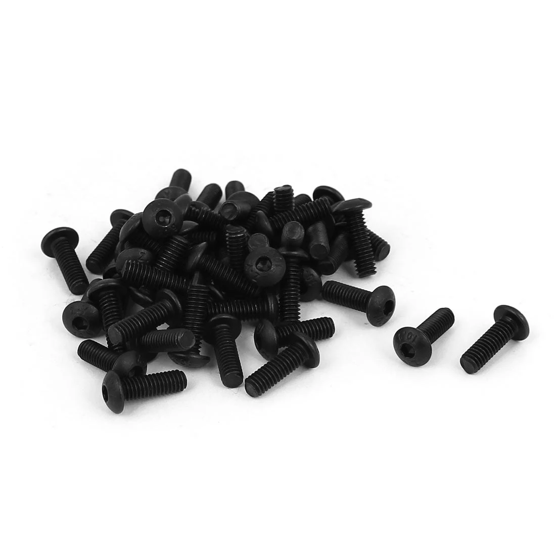 M4 x 11.5mm Alloy Steel Hex Socket Button Head Machine Screws Black 50 Pcs