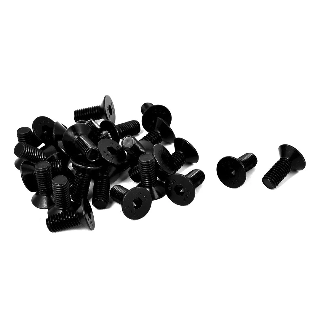 M8x20mm 10.9 Carbon Steel Countersunk Head Hex Socket Screw Black 30pcs