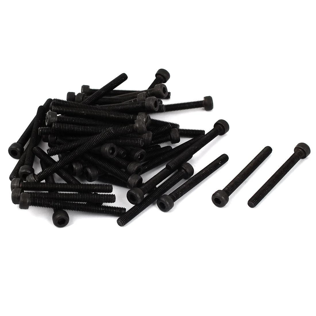 M4 x 40mm Full Thread Carbon Steel Hex Socket Cap Head Screws Bolts Black 50 pc