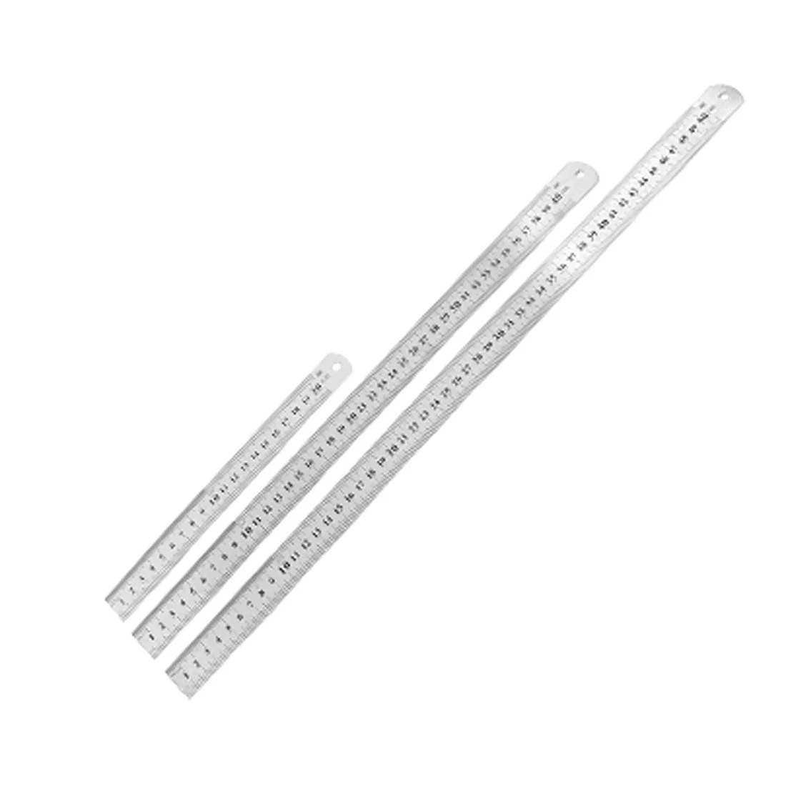 Uxcell Dual Side Drafting Measuring Straight Ruler Tool 20cm 40cm 50cm 3 in 1