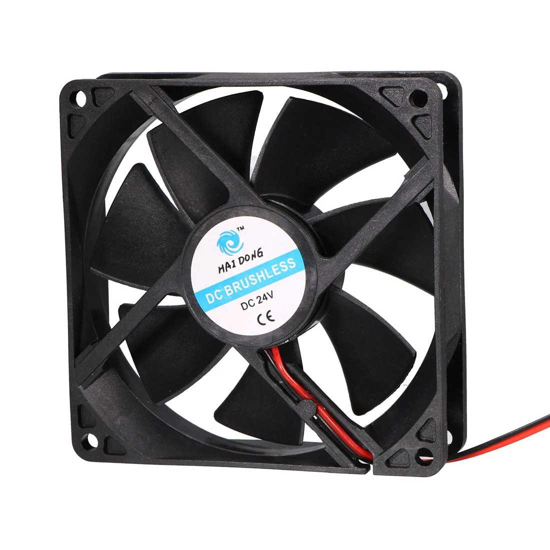DC 24V 7 Vanes Cooling Cooler Fan w Metal Finger Guard 90mm x 90mm x 25mm