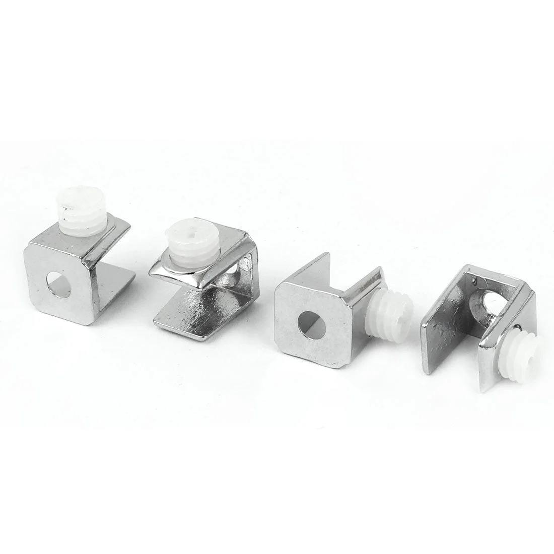 Rectangle Shelf Support Holder Adjustable Screw Glass Clamp Clip 4 Pcs