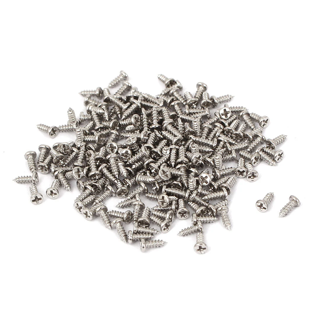 M1.4x4mm Thread Nickel Plated Phillips Round Head Self Tapping Screws 200pcs