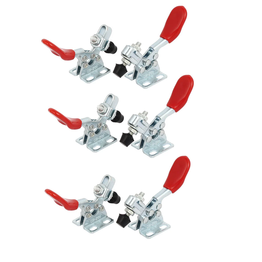 GH-201 27Kg Holding Capacity Horizontal Flanged Base Toggle Clamps 6pcs