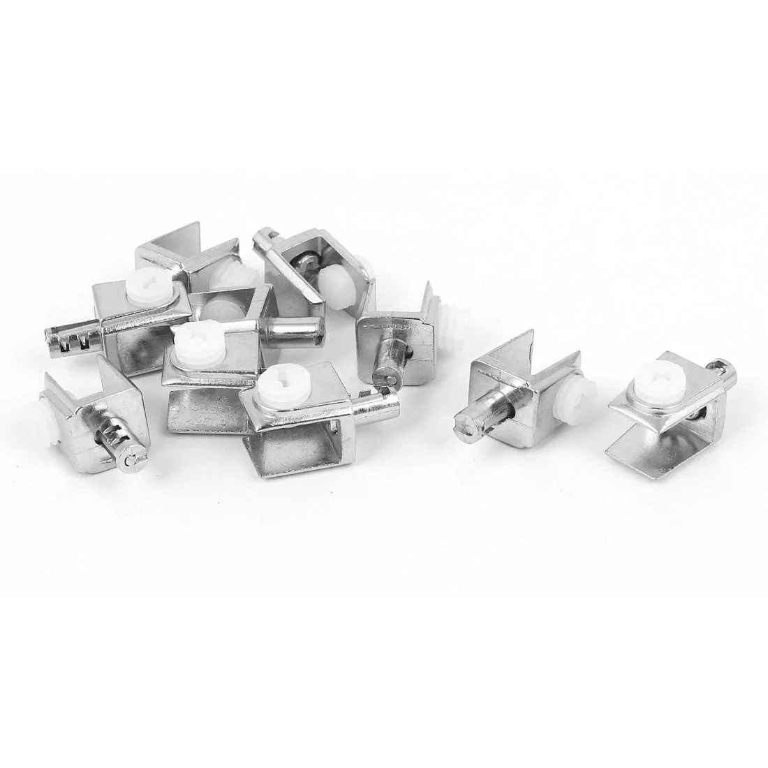 Adjustable 3mm-8mm Thick Rectangle Glass Shelf Bracket Clamps Clip Holder 10pcs