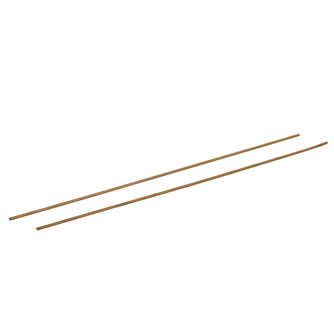 M2 x 250mm Male Threaded 0.4mm Pitch Full Thread Brass Rod Bar Fasteners 2 Pcs