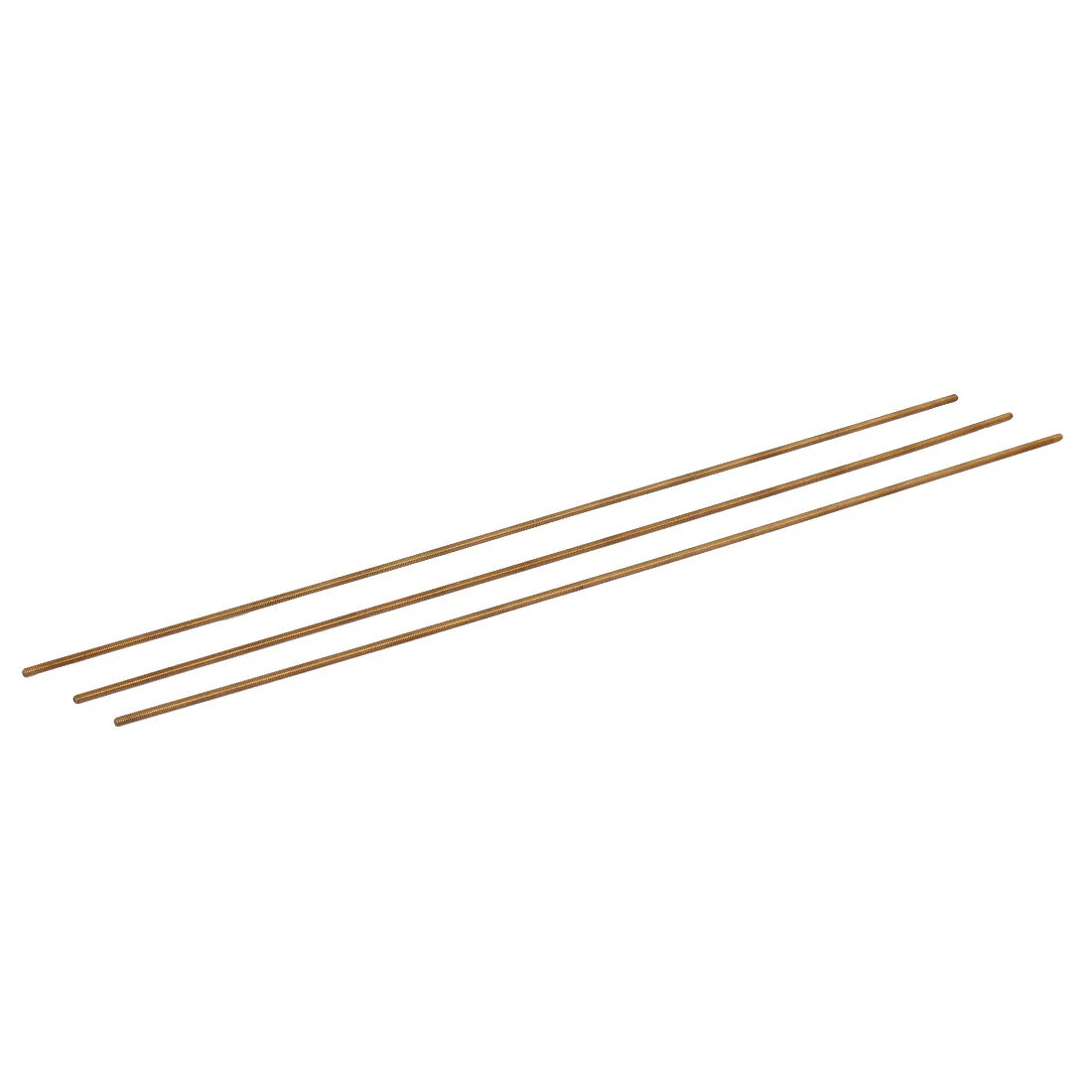 3pcs M2 x 250mm Male Threaded 0.4mm Pitch All Thread Brass Rod Bar