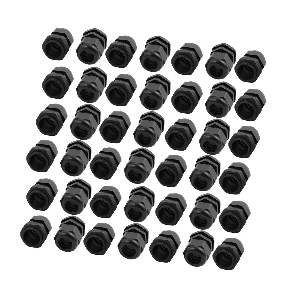 Uxcell 42Pcs PG21 Nylon Waterproof Cable Gland Fixing Connector Joints Fastener Black