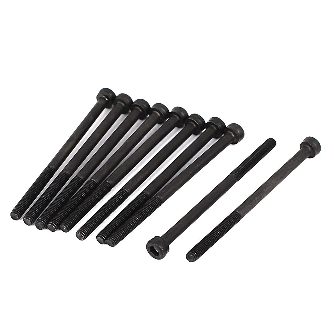 10pcs 0.5mm Pitch M3 x 50mm 19mm Long Threaded Hex Key Socket Cap Head Screw