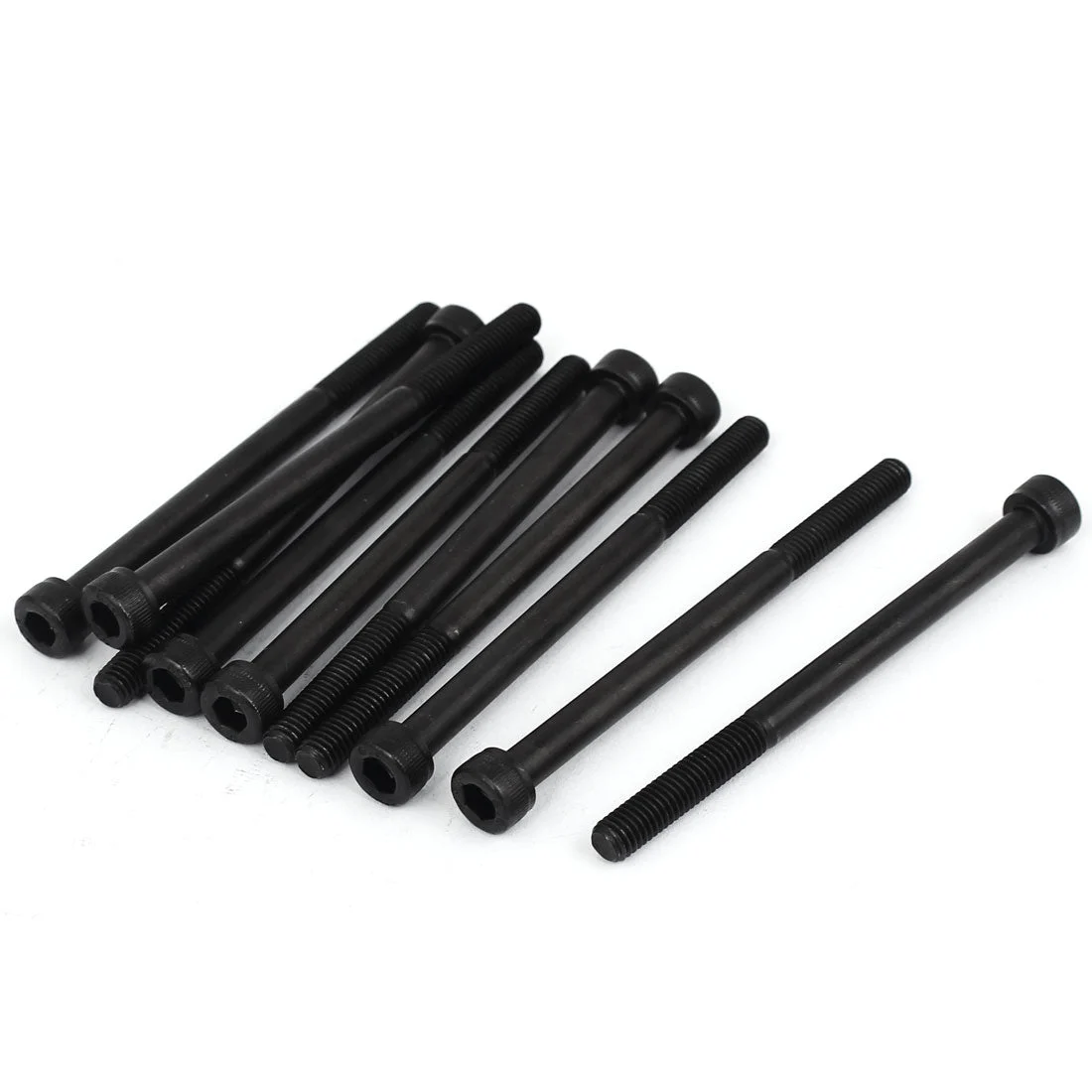 10Pcs M5x70mm Thread Cap Head Socket Screws Hexagon Bolts Black